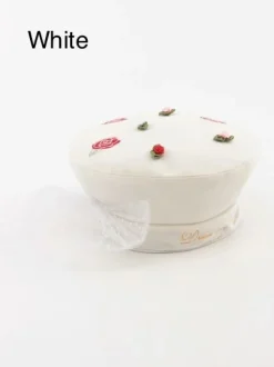 Swankiss Dot Ribbon Tulle Beret