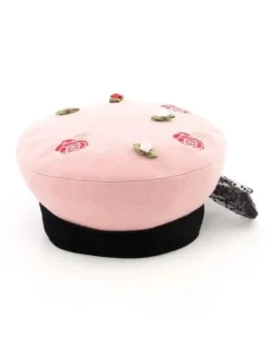 Swankiss Dot Ribbon Tulle Beret