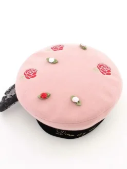 Swankiss Dot Ribbon Tulle Beret