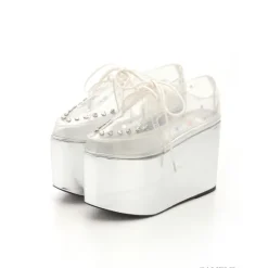 Swankiss Lace-Up Clear Shoes