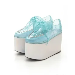 Swankiss Lace-Up Clear Shoes