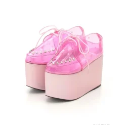Swankiss Lace-Up Clear Shoes