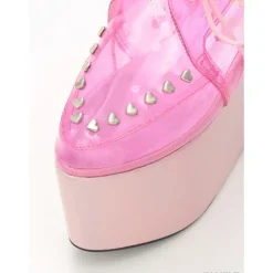 Swankiss Lace-Up Clear Shoes