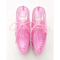 Swankiss Lace-Up Clear Shoes