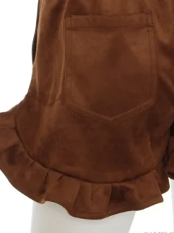 Swankiss Lace-Up Ruffled Hem Shorts