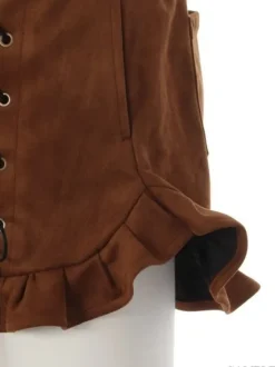 Swankiss Lace-Up Ruffled Hem Shorts