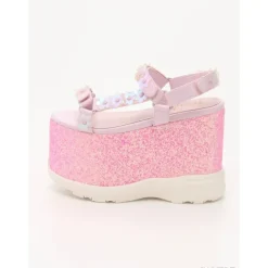 Swankiss Lamé Flower Sandals