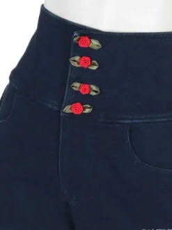 Swankiss Rose & Heart Cut-Out High-Waist Shorts