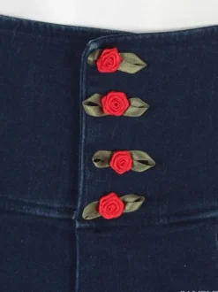 Swankiss Rose & Heart Cut-Out High-Waist Shorts