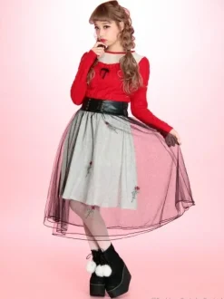 Swankiss Rose & Heart Leopard Print Skirt