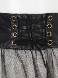 Swankiss Rose & Heart Leopard Print Skirt