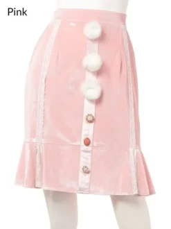 Swankiss Velour Bonbon Tight Skirt