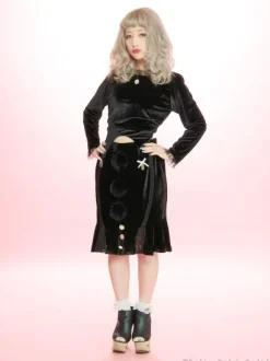 Swankiss Velour Bonbon Tight Skirt