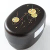Temari Black Wood Patterned 2-Tier Bento Box