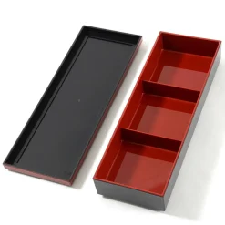 Traditional Black & Red Long Bento Box