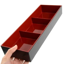Traditional Black & Red Long Bento Box