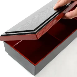 Traditional Black & Red Long Bento Box