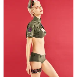 YUMMY MART Army Lingerie Set