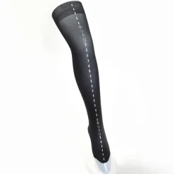 Zettairyoiki Cut Along the Line Knee-High Tights (Black)