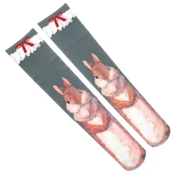 Zettairyoiki Double Rabbit Knee-High Tights (Green)